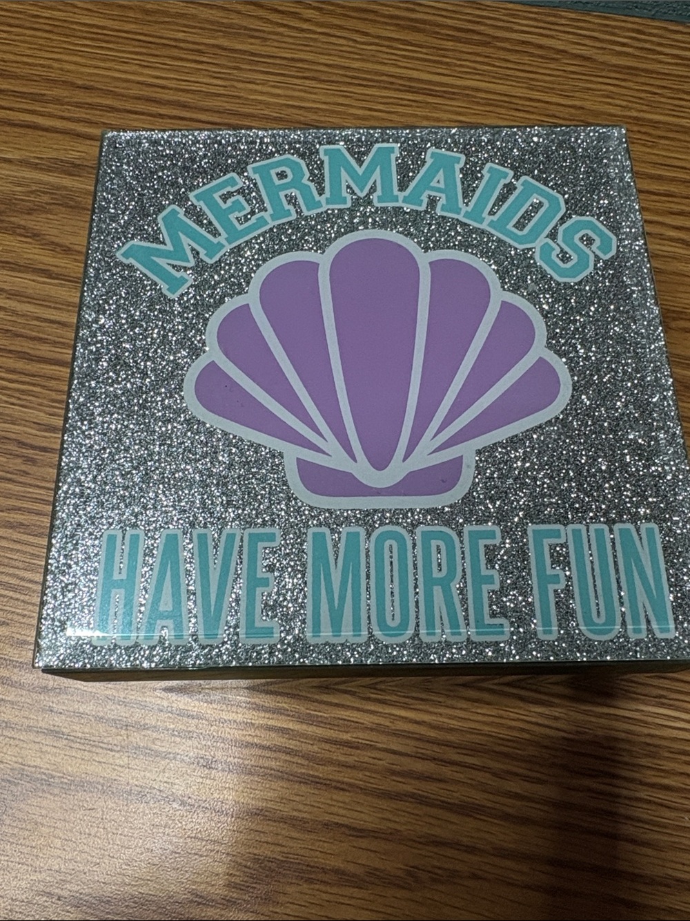 Mermaids Have More Fun Glitter mirrored box - Purple Shell